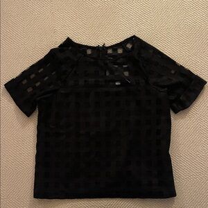 The Vanity Room Black Sheer Grid Blouse